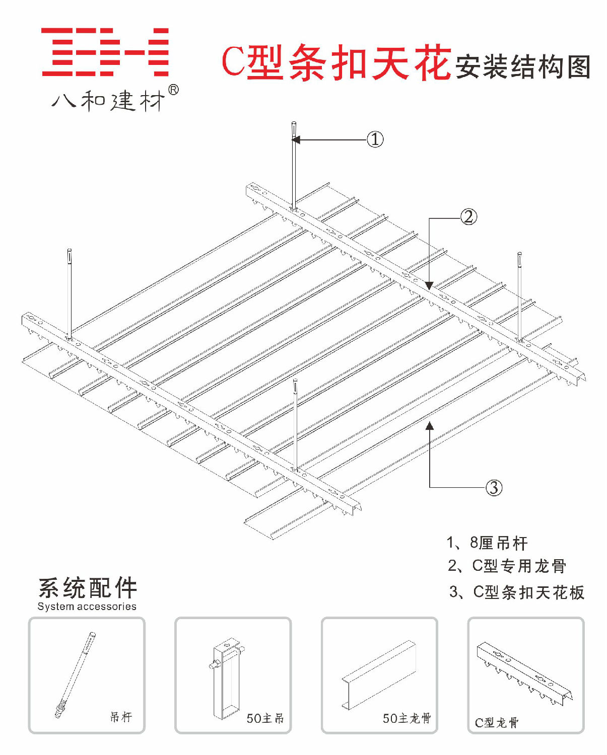 C型條扣安裝結構