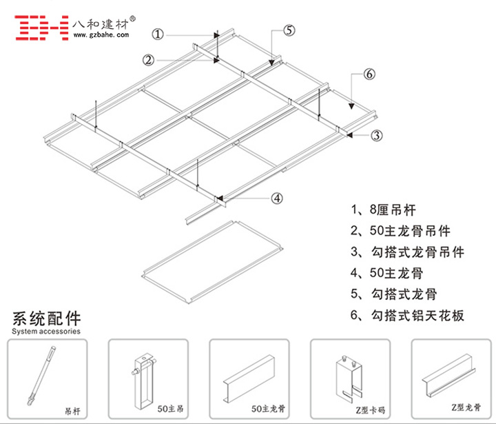 勾搭式天花安裝節(jié)點(diǎn)